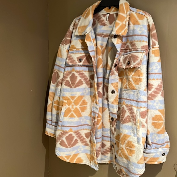 Free People Jackets & Blazers - Free People Sedona Jacquard Ruby Jacket SZ Medium